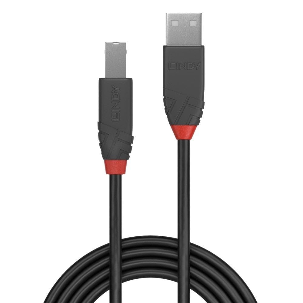 Lindy 5m USB 2.0 Printer Cable, USB-A to USB-B Cable ,Scanner and Printer cable for HP, Canon, Dell, Epson, Brother, Electric Piano, Anthra line