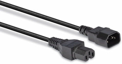 LINDY 30314 2m Hot Conditioned IEC Extension Cable IEC C14 to IEC C15 Power Lead - Black