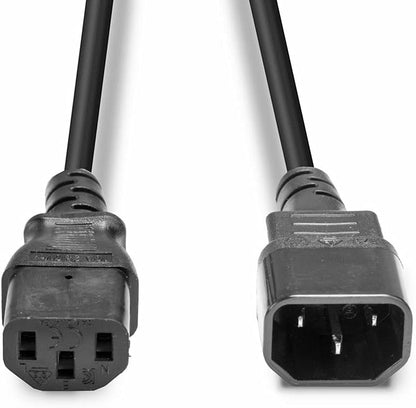 Lindy 2m IEC C14 to IEC C13 Extension Power Cable, Black / Kettle Lead