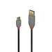 LINDY 36888 3 m USB 2.0 Type C to A Cable, Anthra Line Black