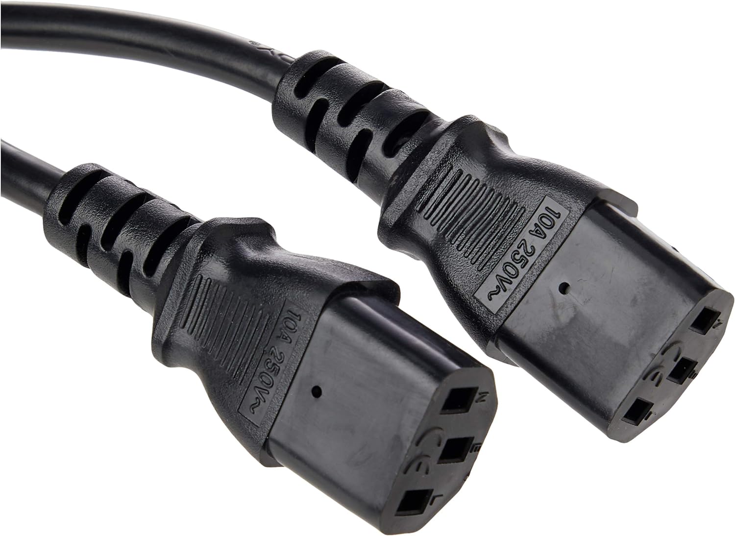LINDY 30371 2.5m UK 3 Pin Plug to 2 x IEC C13 Splitter Extension Cable, Black