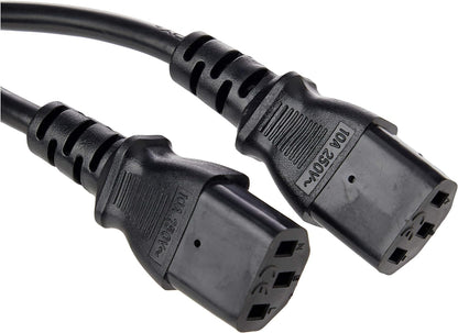 LINDY 30371 2.5m UK 3 Pin Plug to 2 x IEC C13 Splitter Extension Cable, Black