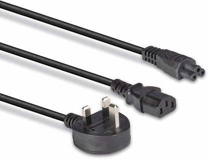 LINDY 30374 UK 3 Pin Plug to IEC C13 & IEC C5 Splitter Extension Cable, Black, 2.5m
