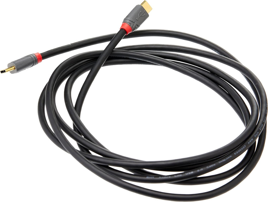 LINDY 36872 2 m USB 2.0 Type C to C Cable, Anthra Line Black