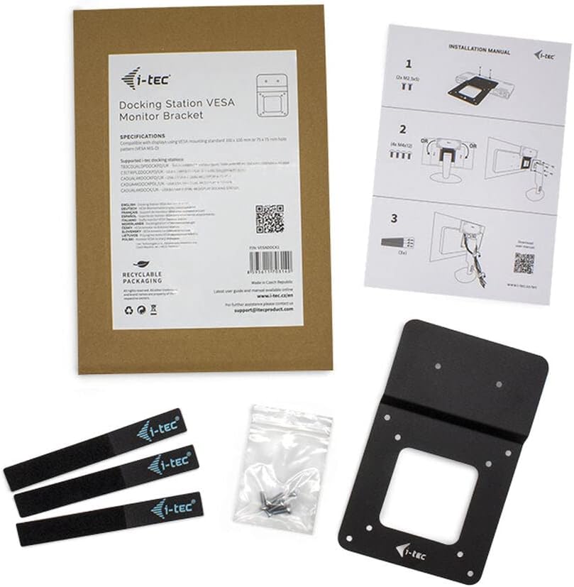 i-tec VESA Bracket Docking Stations for CADUAL4KDOCKUK, CADUA4KDOCKPDLUK, TB3CDUALDPDOCKPDUK, C31TRIPLEDOCKPDUK