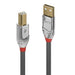 LINDY 36644 USB 2.0 Type A to B Cable, Cromo Line - Grey