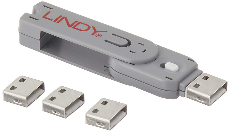 LINDY 40454 USB Type A Port Blocker Key - Pack of 4 Blockers