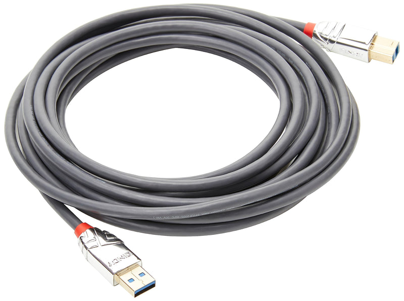 Lindy 5m USB B 3.0 Cable, USB-A Male to USB-B 3.0 Male Type B, Monitor, for External Hard Drive, Scanner, Printer