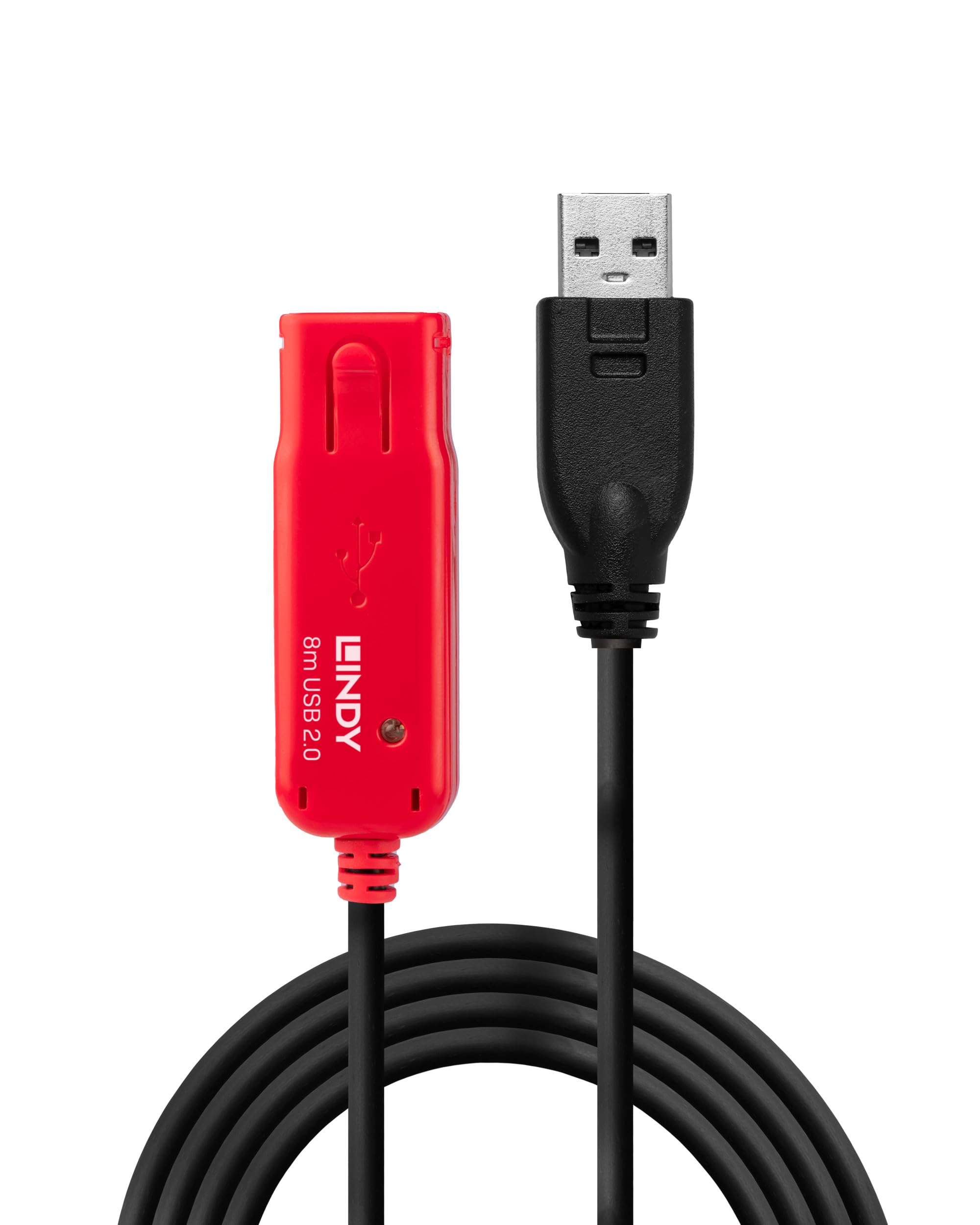 Lindy 8m USB 2.0 Active Extension Cable Pro, Long Distance Repeater, Extends USB devices, PCs, Laptops, Xbox, PS4, PS5, VR Headset, Printer, Scanner, Webcam, Interactive Whiteboards