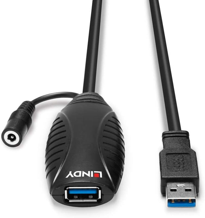 LINDY 43156 10m USB 3.0 Aktivverlängerung, Schwarz