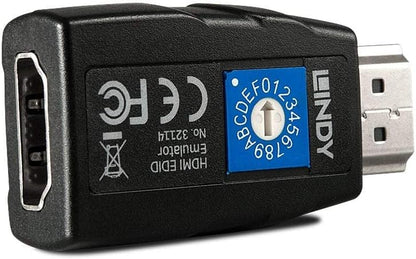 LINDY 32114 HDMI 2.0 EDID Emulator, HDCP 2.2,Black