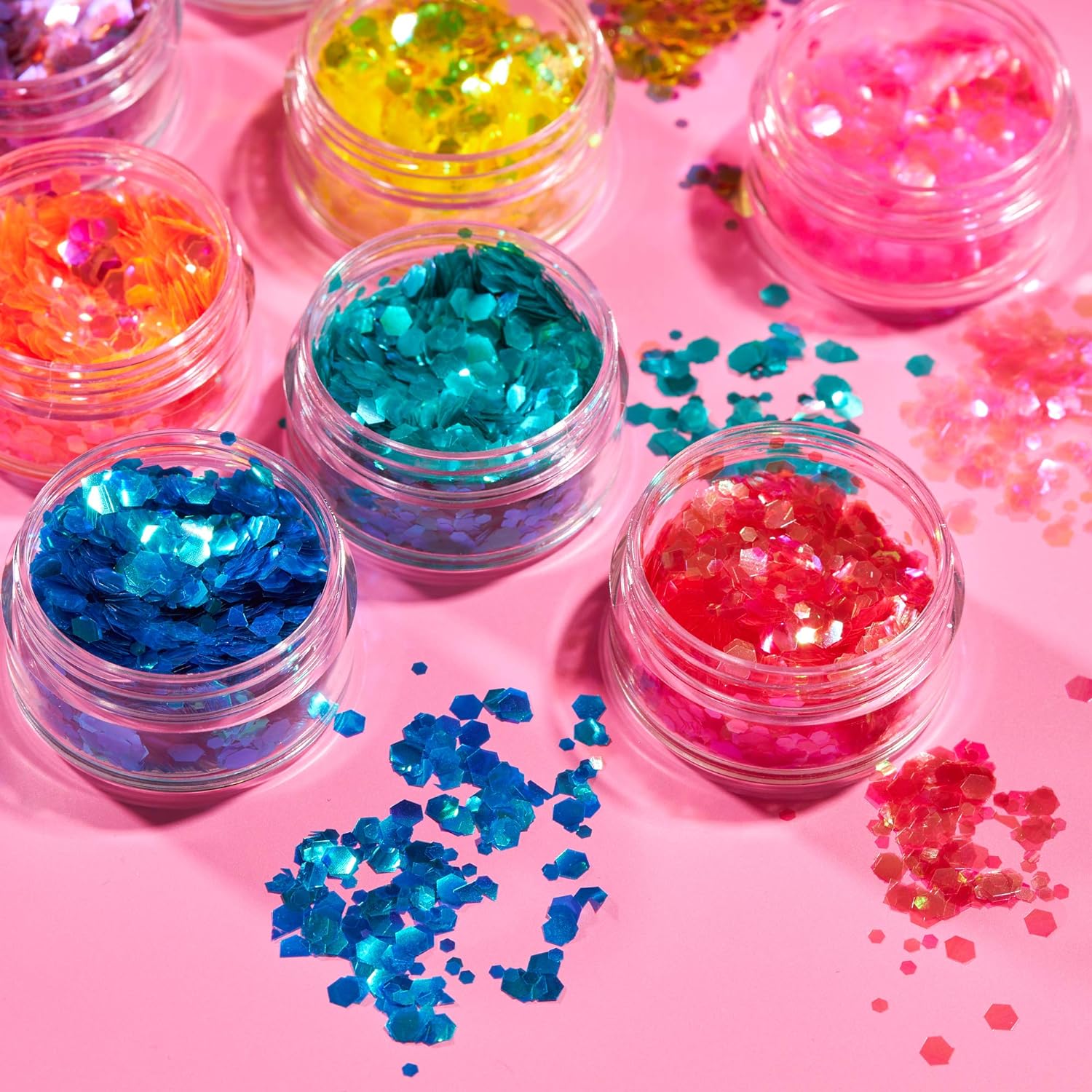 Smiffys Moon Glitter Iridescent Chunky Glitter, White