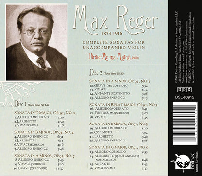 Max Reger: Opus 91 Sonatas for Unaccompanied Violin