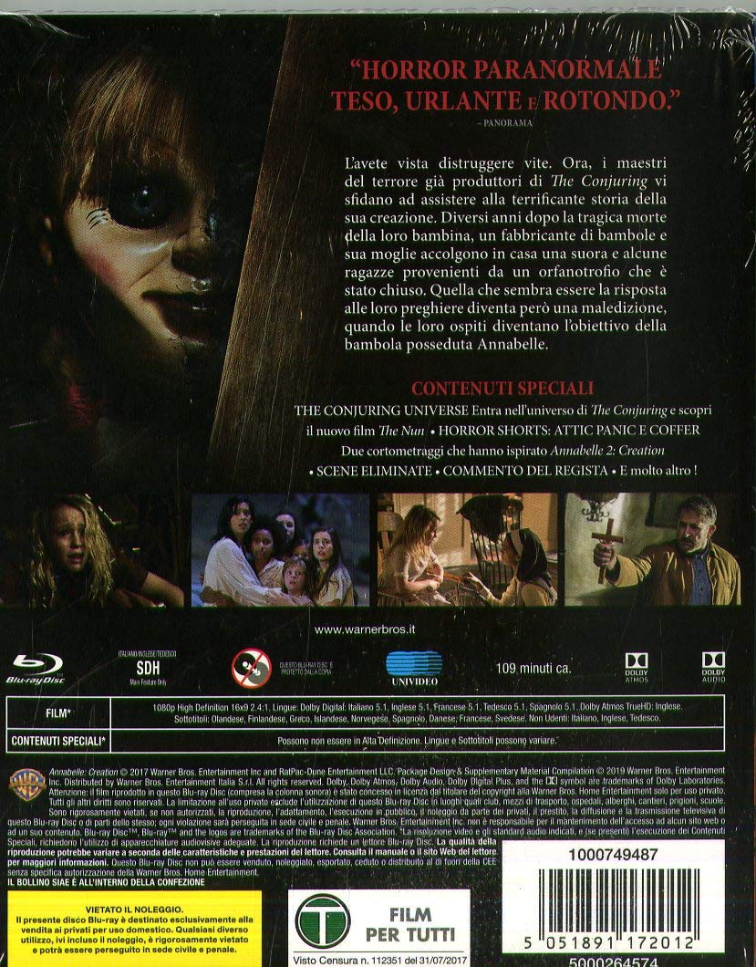 Annabelle 2: Creation - WARNER BROS. HORROR MANIACS (Blu Ray