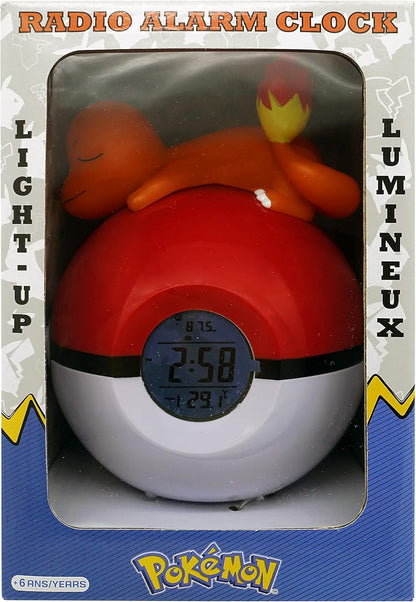 TEKNOFUN 811368 Pokemon Charmander Pokemon Light-up FM Alarm Clock - Red/White