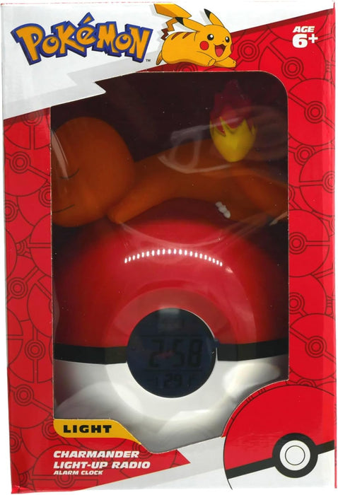 TEKNOFUN 811368 Pokemon Charmander Pokemon Light-up FM Alarm Clock - Red/White