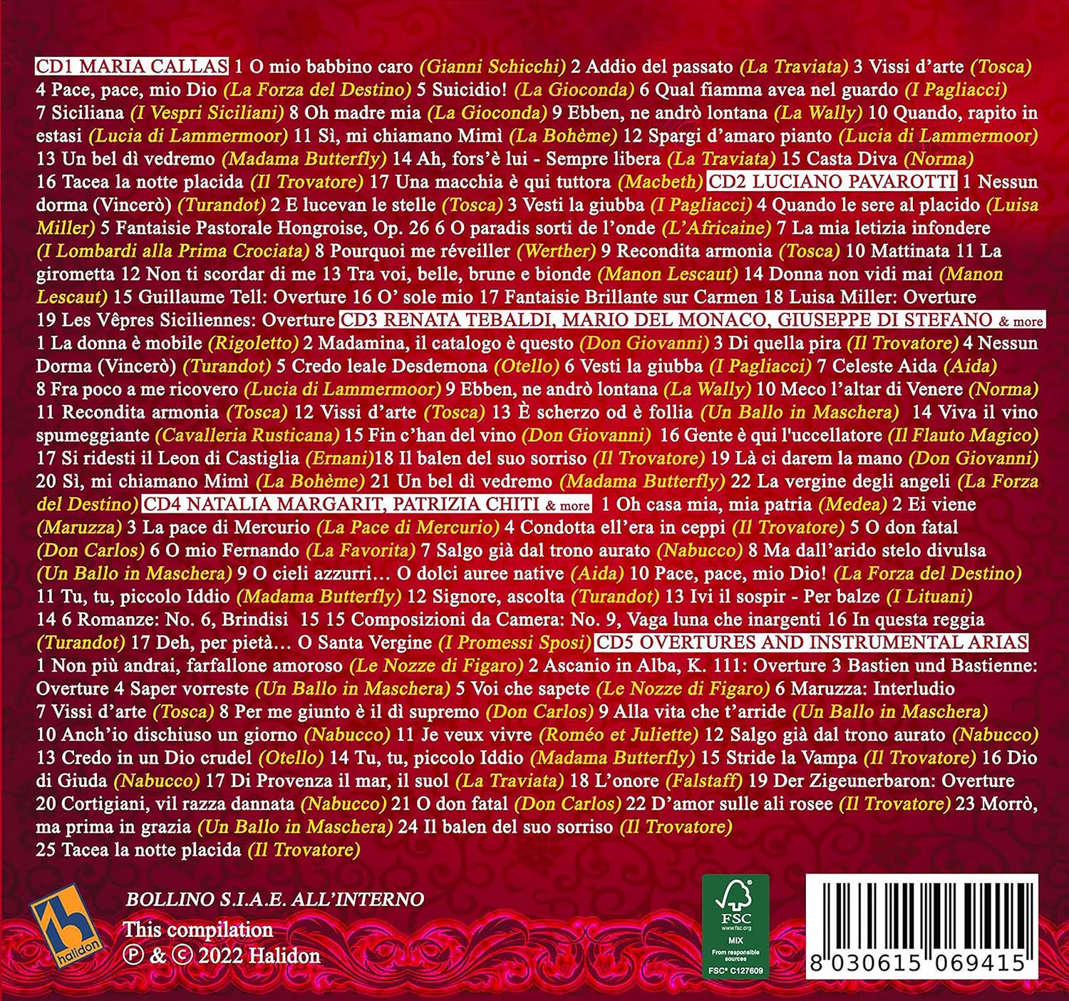 100 Opera Arias & Overtures, La Traviata, Tosca, La Bohème, Turandot