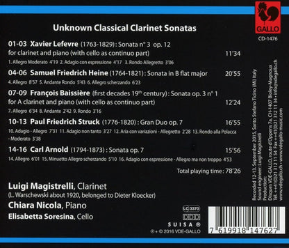 Lefevre-Heine-Bassiere-Struck-Arnol - Unknown Classical Clarinet Sonatas