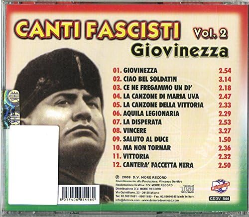 Canti Fascisti Giovinezza Vol 2