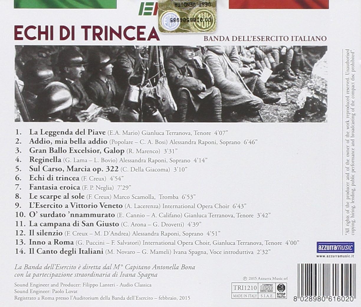 Echi Di Trincea (Inni E Canti Della Grande Guerra Banda Dell'Esercito Italiano