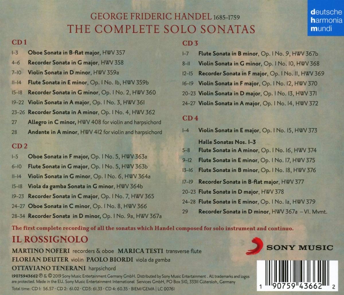 Händel Complete Solo Sonatas