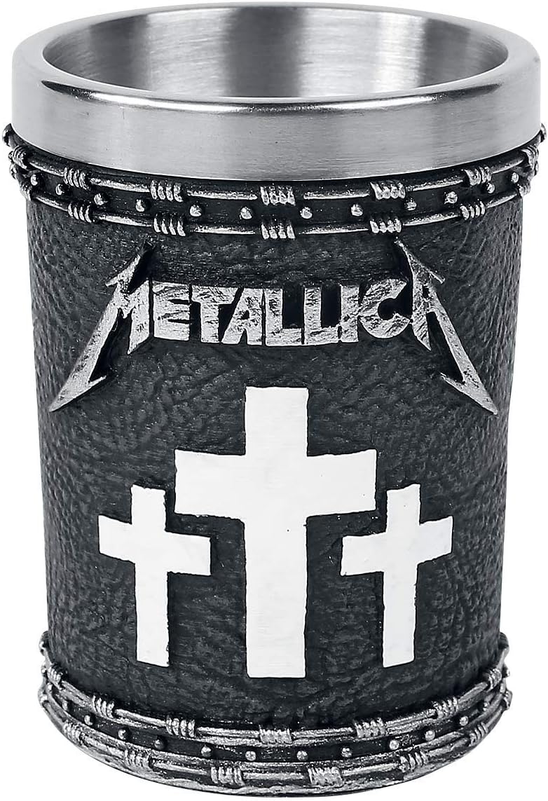 Nemesis Now Metallica-Master of Puppets Schnapsglas aus Kunstharz, mit Edelstahleinsatz, Schwarz, Einheitsgröße B4683N9