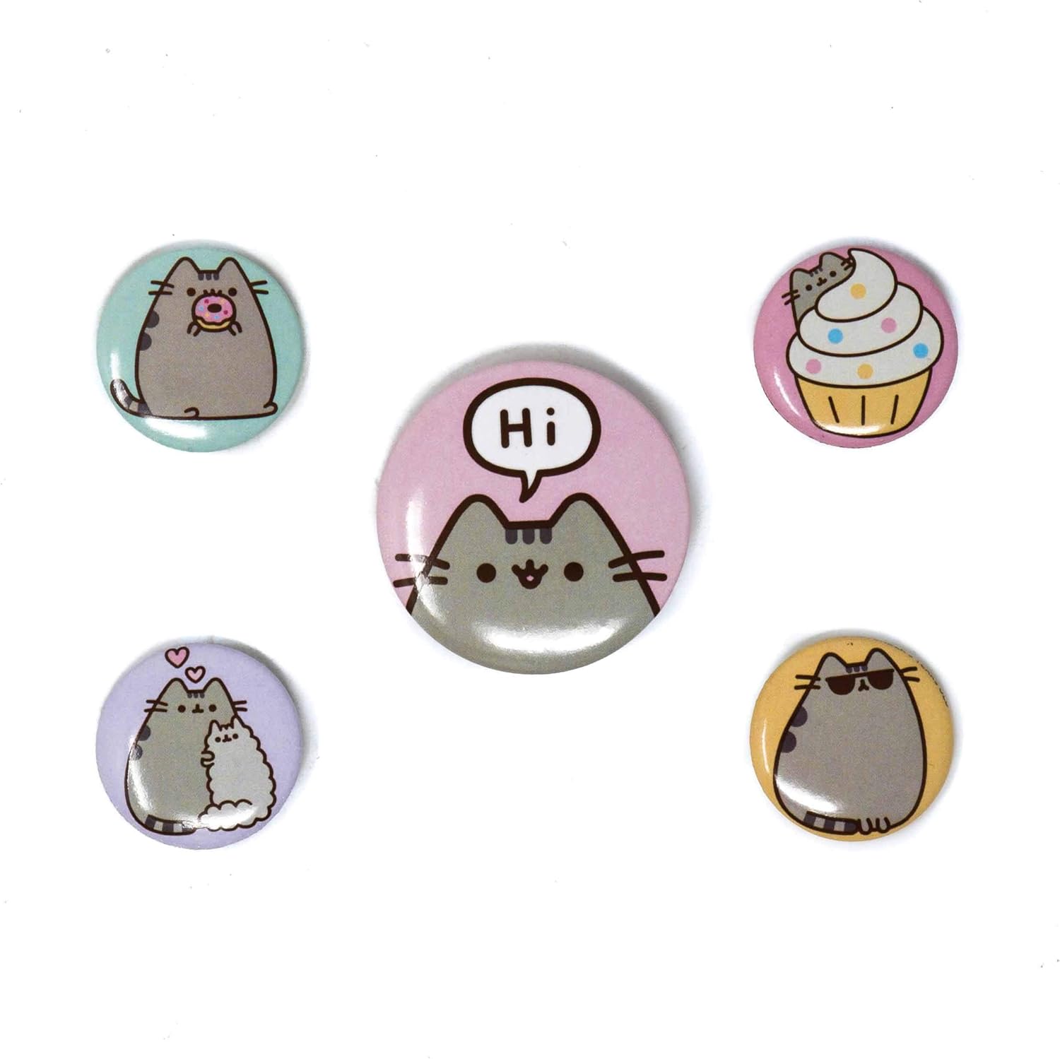 Pusheen Pack de chapas Says HI, See Description, Multicolor, 10 x 12.5cm (BP80624