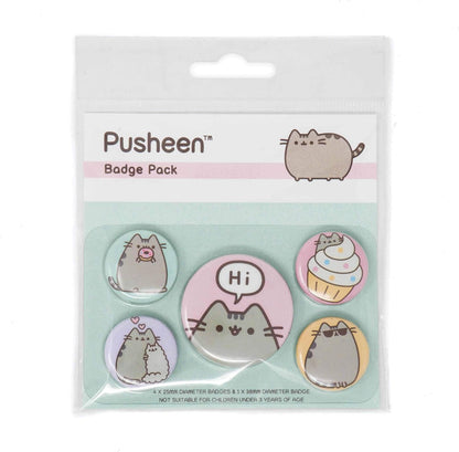 Pusheen Pack de chapas Says HI, See Description, Multicolor, 10 x 12.5cm (BP80624