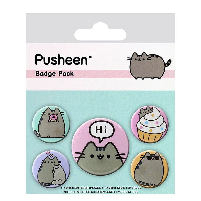 Pusheen Pack de chapas Says HI, See Description, Multicolor, 10 x 12.5cm (BP80624