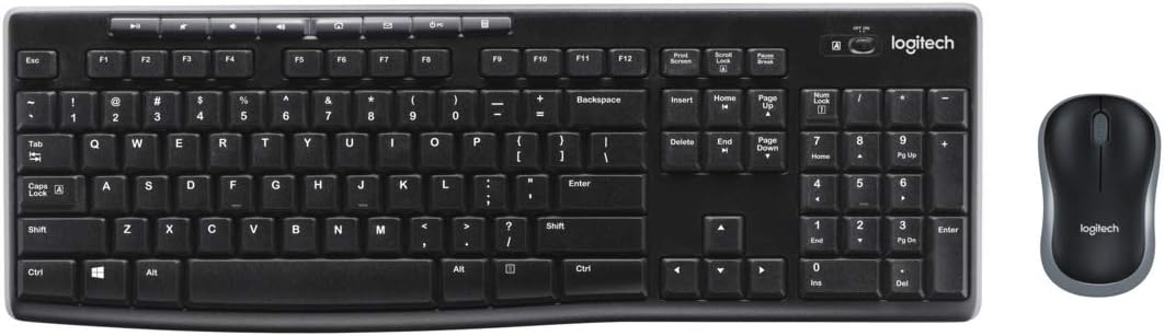 Logitech MK270 Wireless Keyboard and Mouse Combo for Windows, QWERTY Pan Nordic Layout - Black