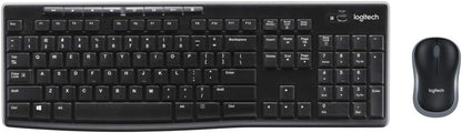 Logitech MK270 Wireless Keyboard and Mouse Combo for Windows, QWERTY Pan Nordic Layout - Black