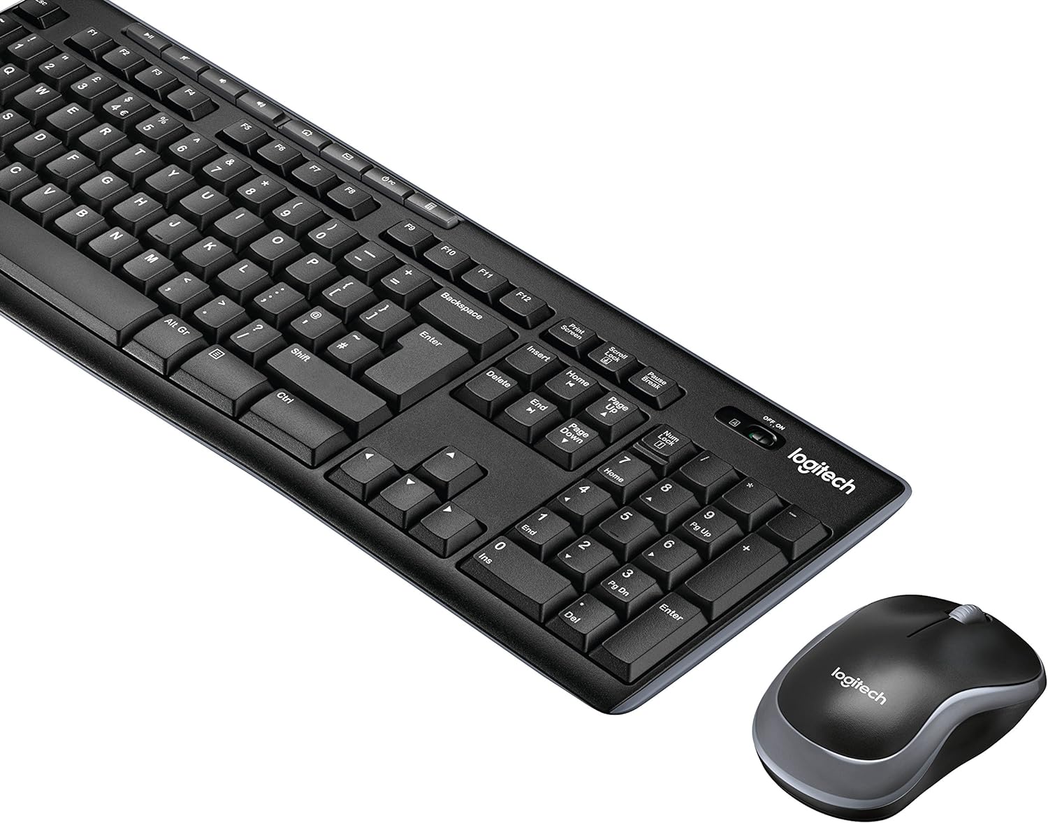 Logitech MK270 Wireless Keyboard and Mouse Combo for Windows, QWERTY Pan Nordic Layout - Black