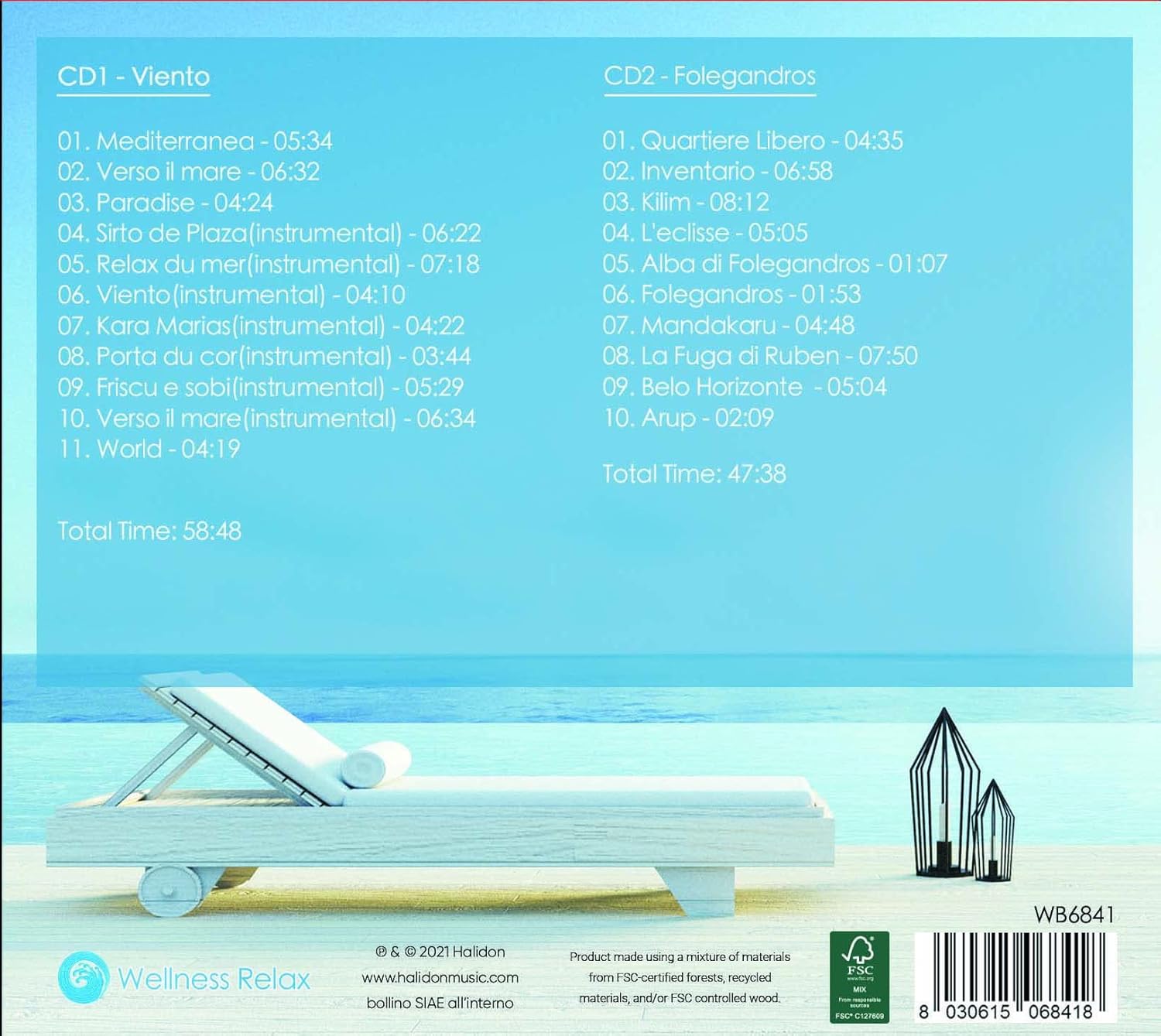 Chill Out - Relax e Chill Out Music Cd Doppio Wellness Relax
