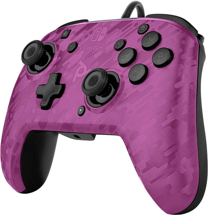 PDP Controller Faceoff Deluxe+ Audio con Cavo Switch, Viola (Camuflage)