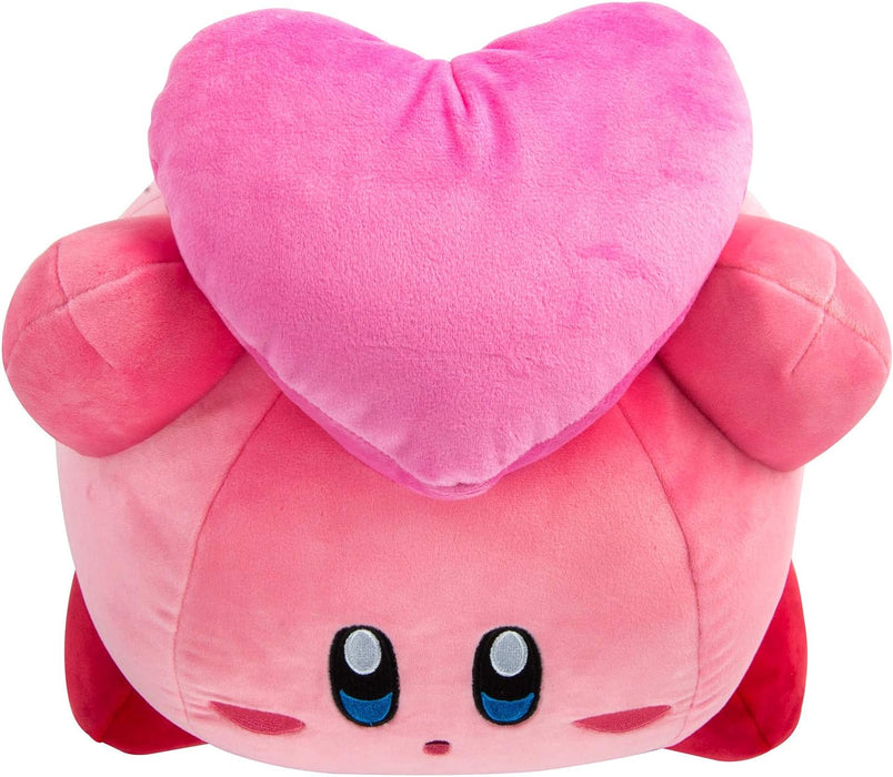 Club Mocchi Mocchi TOMY Kirby Mega Heart Plush Toy 38cm by Nintendo, Super Soft Cushion, Bedroom Accessories for Collectors as well as Girls and Boys from 3 Years old