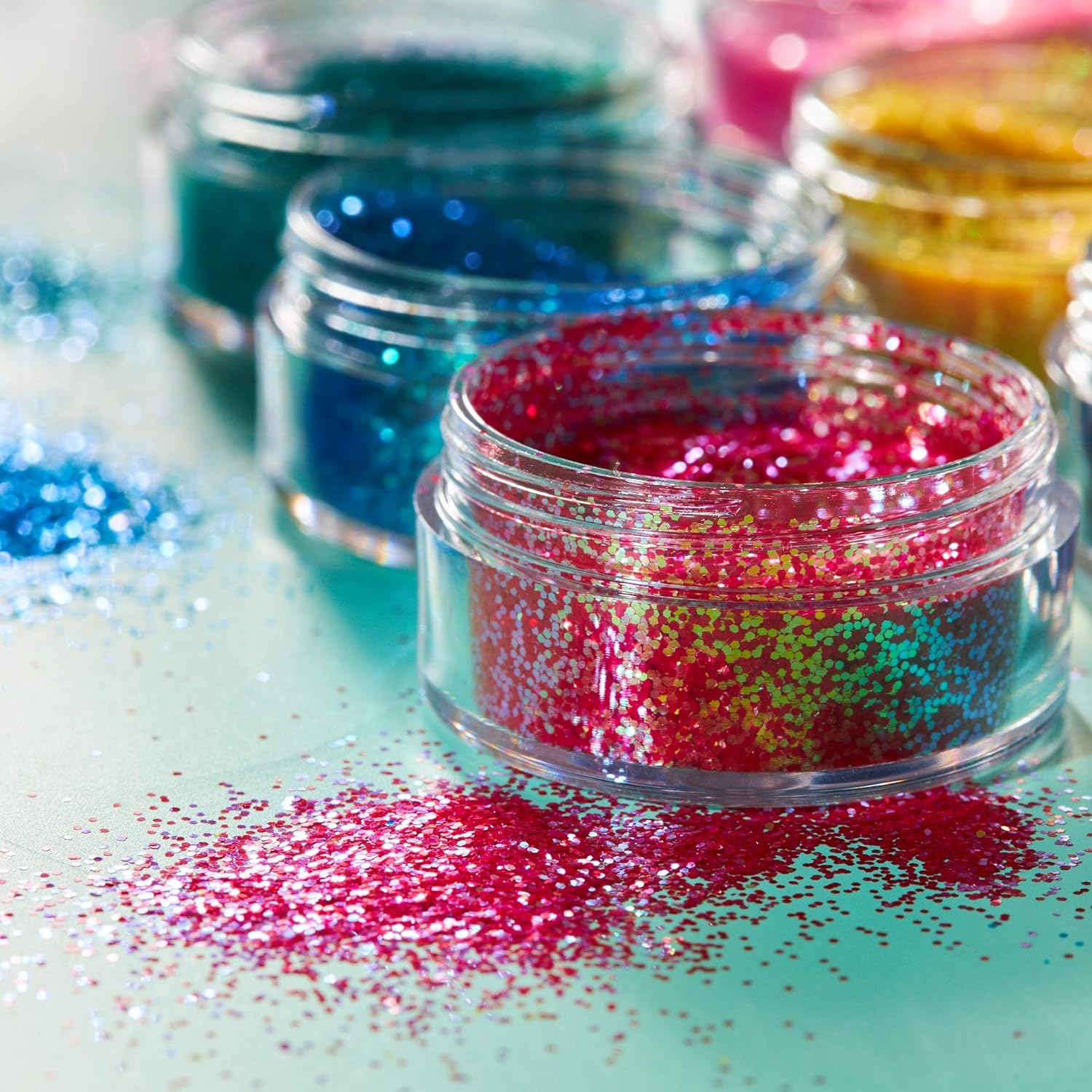 Smiffys Moon Glitter Iridescent Glitter Shakers, Orange