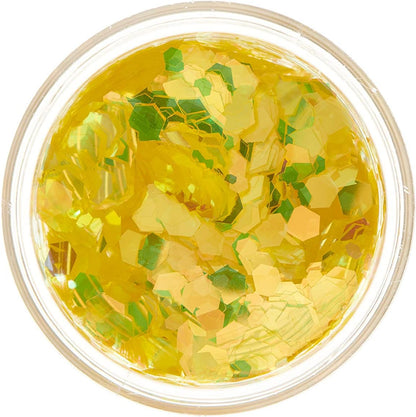 Smiffys Moon Glitter Iridescent Chunky Glitter, Yellow