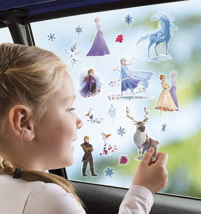 Totum 680739 Stickerset Disney Frozen II Window 70 Static Stickers and a Landscape Scene by Anna & Elsa Gift for Girls, Cartoon-Based Theme, Multicoloured