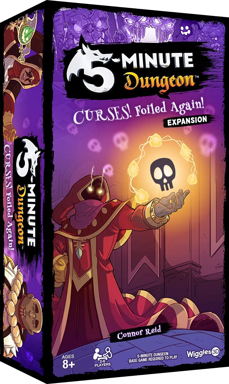 3D Wiggles, 5 Minute Dungeon – Curses Foiled Again Expansion, Card Game, Ages 8+, 2-6 Players, 5 Minutes Playing Time
