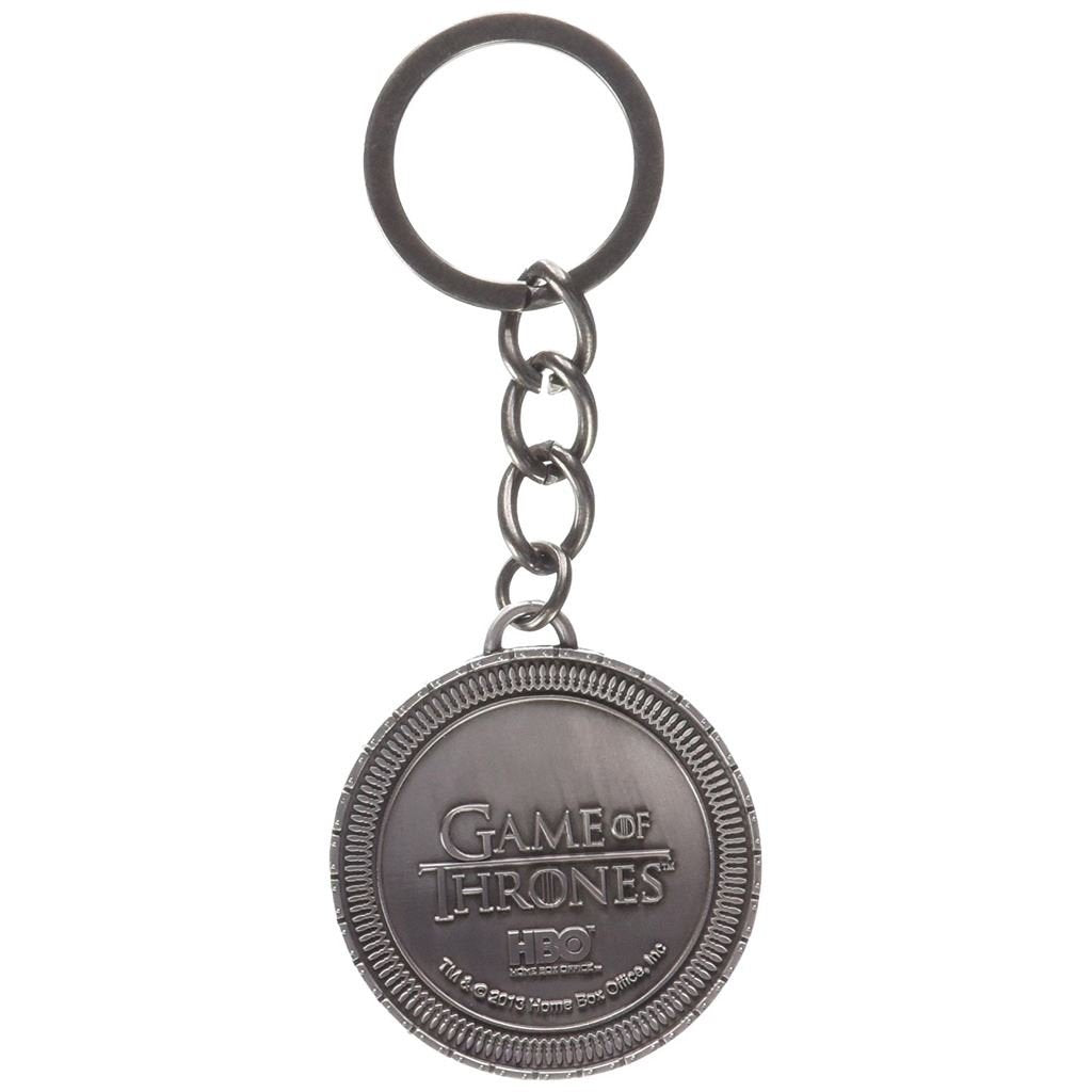 Game of Thrones Porte-clés Médaillon Emblème Stark, Black, 4.7cm, XT0034