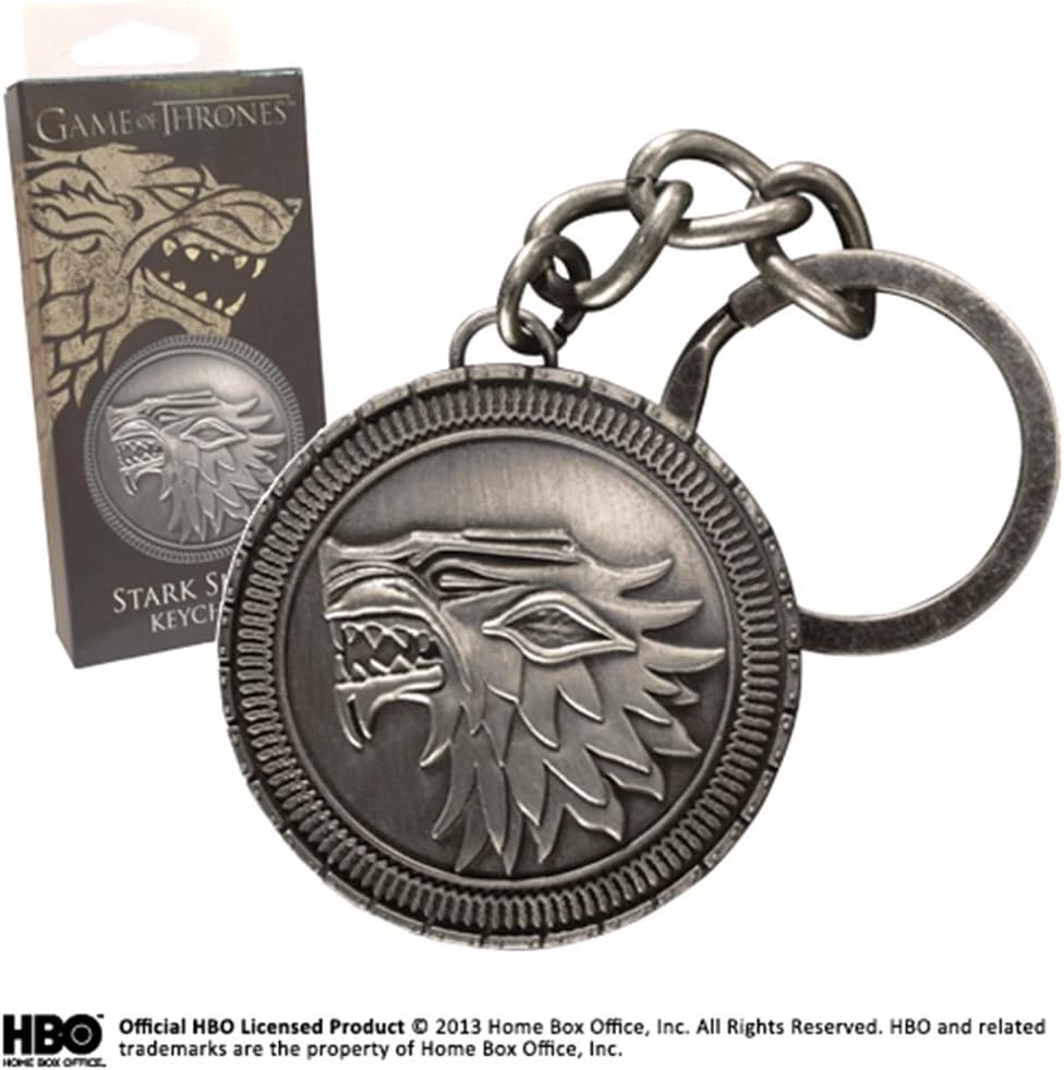 Game of Thrones Porte-clés Médaillon Emblème Stark, Black, 4.7cm, XT0034