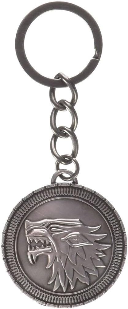 Game of Thrones Porte-clés Médaillon Emblème Stark, Black, 4.7cm, XT0034