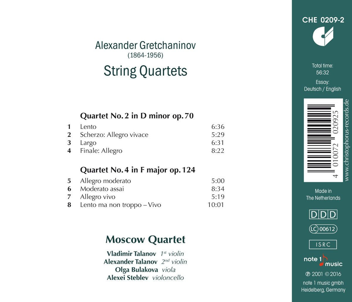 String Quartets Nos. 2 & 4