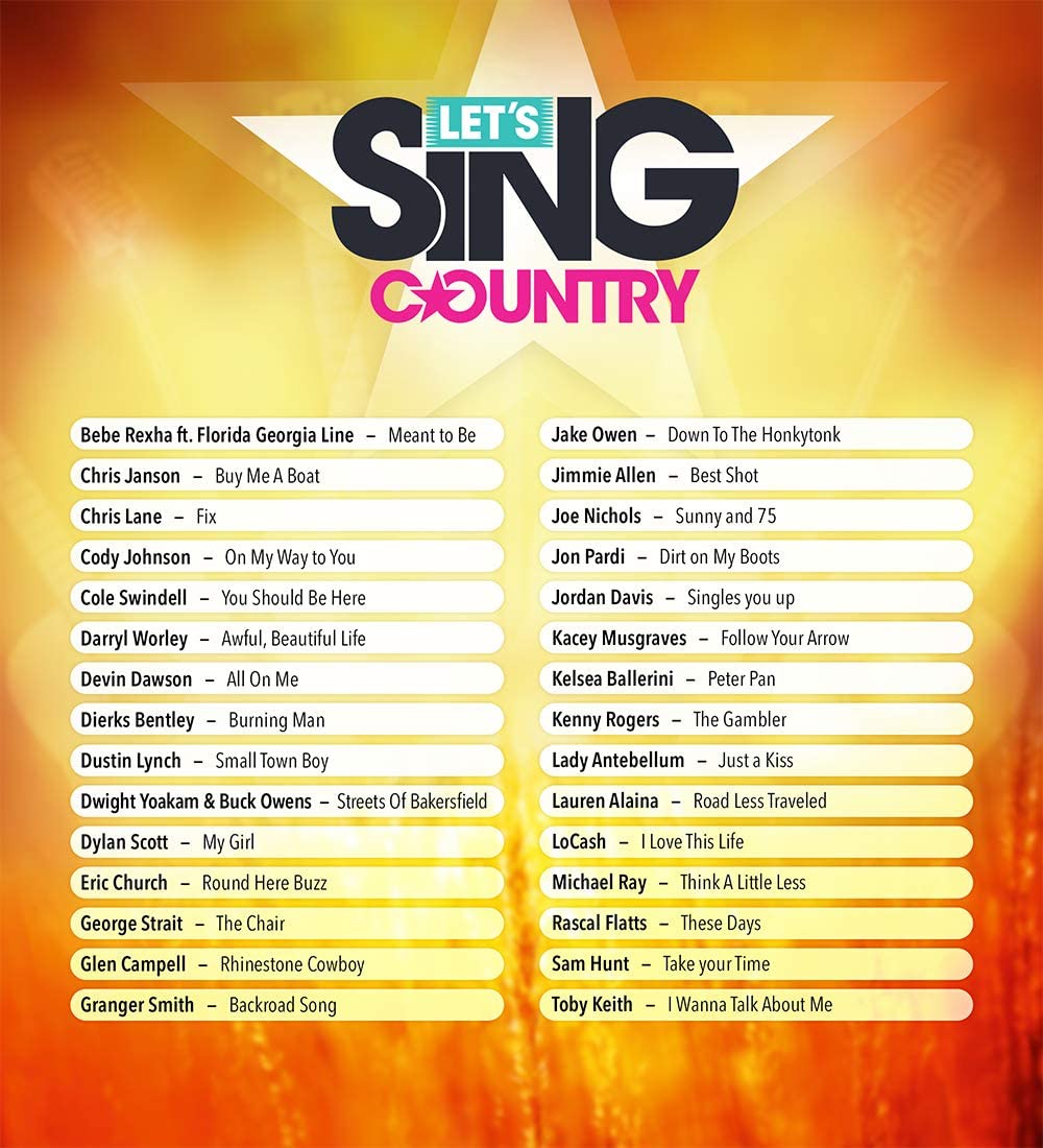 Let's Sing Country for PlayStation 4 PlayStation 4 Solo Edition