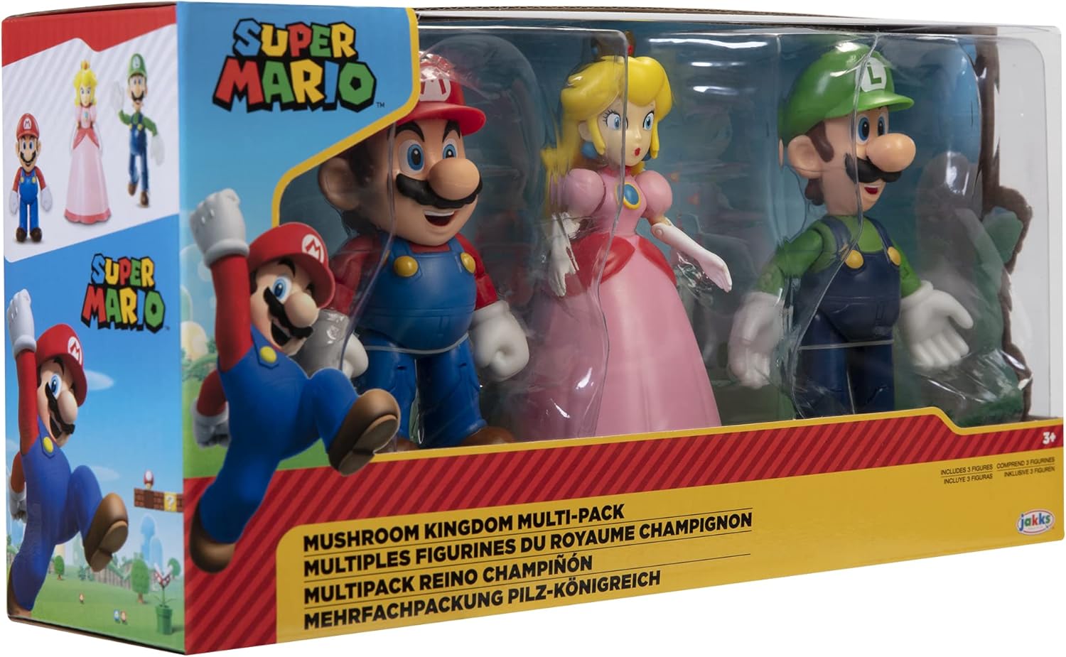 Jakks Pacific Super Mario Mushroom Kingdom Pack Mario Luigi Princess 11 cm Figures Multicolor 64511