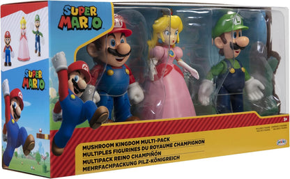 Jakks Pacific Super Mario Mushroom Kingdom Pack Mario Luigi Princess 11 cm Figures Multicolor 64511