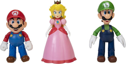 Jakks Pacific Super Mario Mushroom Kingdom Pack Mario Luigi Princess 11 cm Figures Multicolor 64511