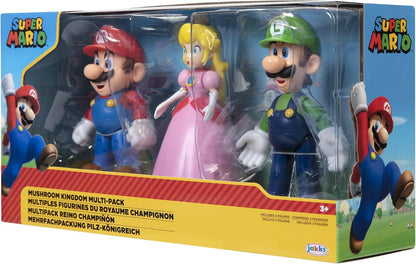 Jakks Pacific Super Mario Mushroom Kingdom Pack Mario Luigi Princess 11 cm Figures Multicolor 64511