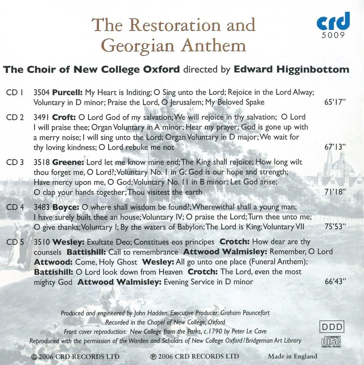 The Restoration and Georgian Anthem