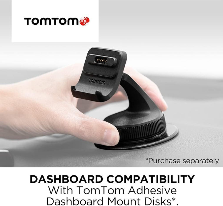 TomTom Sat Nav Windscreen Mount Click-and-Drive plus Car Charger and USB Cable for selected TomTom 5'' and 6'' GO, GO Professional and GO Expert Models (check compatibility list below), 1 Count